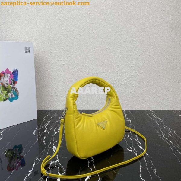 Replica Prada 1BA384 Prada Soft Padded Nappa Leather Mini Bag Yellow 4