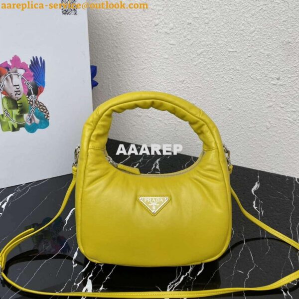 Replica Prada 1BA384 Prada Soft Padded Nappa Leather Mini Bag Yellow 8