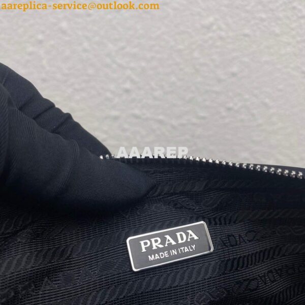 Replica Prada Nylon Prada Triangle shoulder bag 1BH190 Black 10