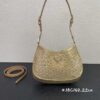 Replica Prada 1BC169 Prada Cleo satin bag with appliqués Gold Yellow 2