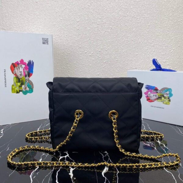 Replica Prada Nylon Vintage Chain Stray Bag 1BD620 Black 3