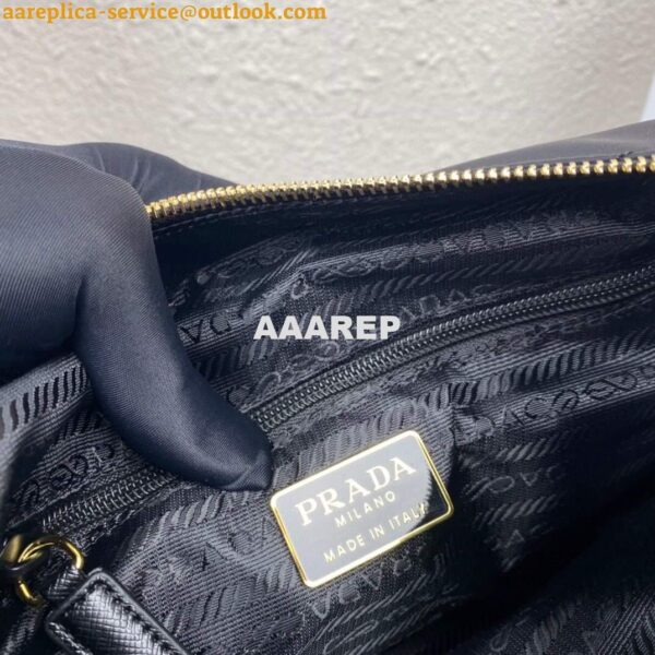 Replica Prada Nylon Vintage Chain Stray Bag 1BD620 Black 10