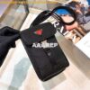 Replica Prada Nylon and Saffiano Leather Cellphone Case 2ZH109 Black C