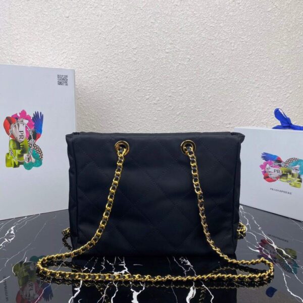 Replica Prada Nylon Vintage Chain Stray Bag 1BD621 Black 3