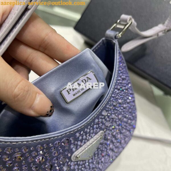 Replica Prada 1BC169 Prada Cleo satin bag with appliqués Purple 8