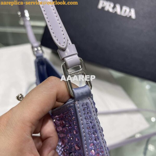 Replica Prada 1BC169 Prada Cleo satin bag with appliqués Purple 9