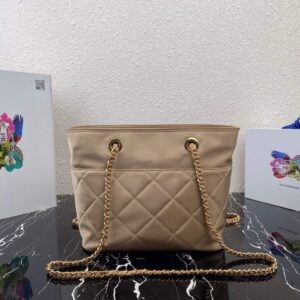 Replica Prada Nylon Vintage Chain Stray Bag 1BD625 Apricot