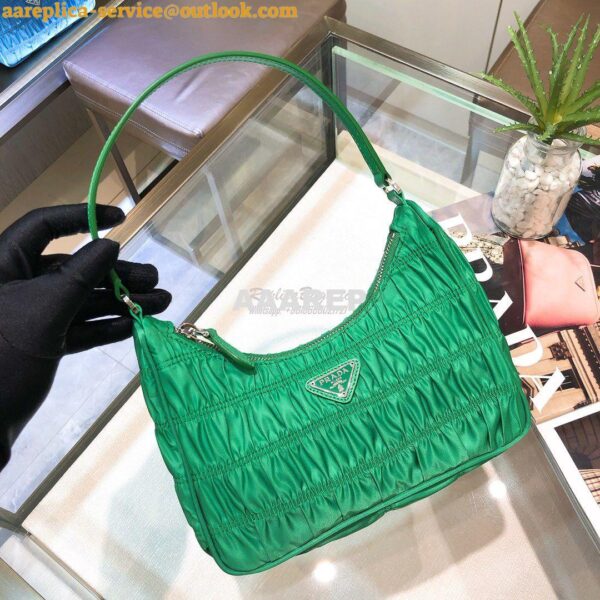 Replica Prada Nylon And Saffiano Leather Mini Bag 1NE204 Green 3