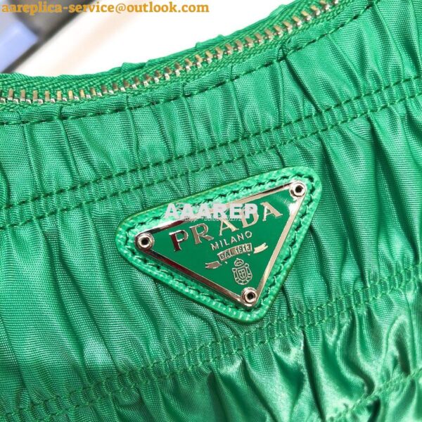 Replica Prada Nylon And Saffiano Leather Mini Bag 1NE204 Green 5