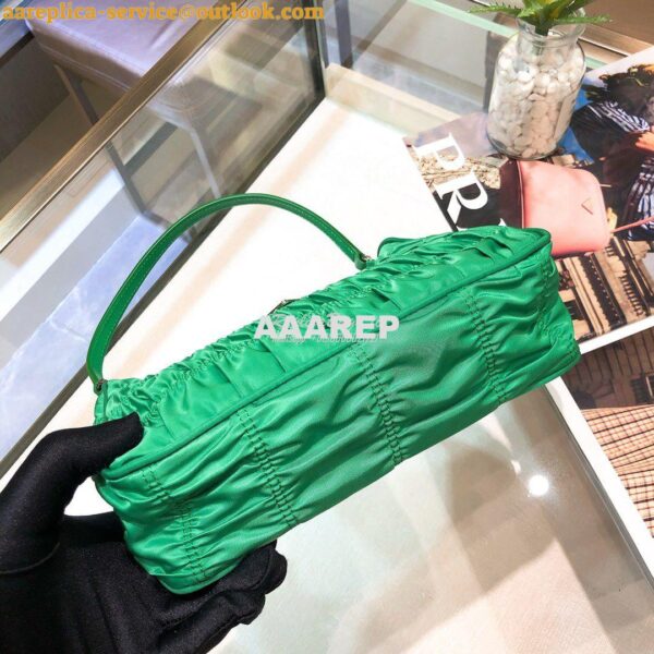 Replica Prada Nylon And Saffiano Leather Mini Bag 1NE204 Green 8