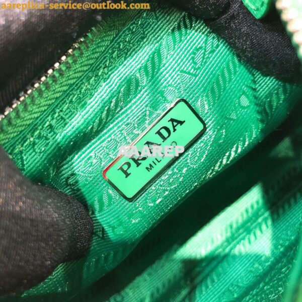 Replica Prada Nylon And Saffiano Leather Mini Bag 1NE204 Green 10