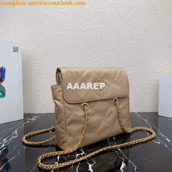 Replica Prada Nylon Vintage Chain Stray Bag 1BD630 Apricot 4