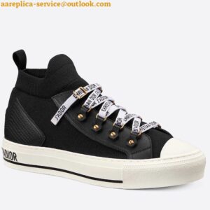 Replica Dior Walk'N'Dior Mid-top Sneakers In Black Technical Knit