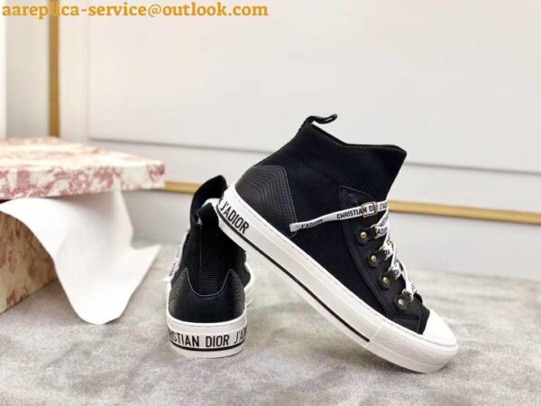 Replica Dior Walk'N'Dior Mid-top Sneakers In Black Technical Knit 5