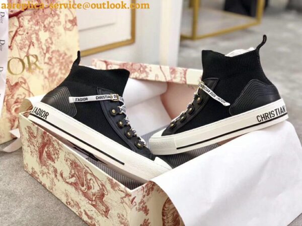 Replica Dior Walk'N'Dior Mid-top Sneakers In Black Technical Knit 8