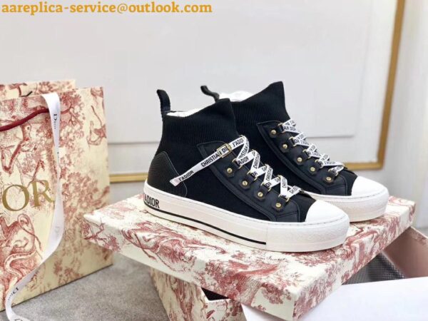 Replica Dior Walk'N'Dior Mid-top Sneakers In Black Technical Knit 9