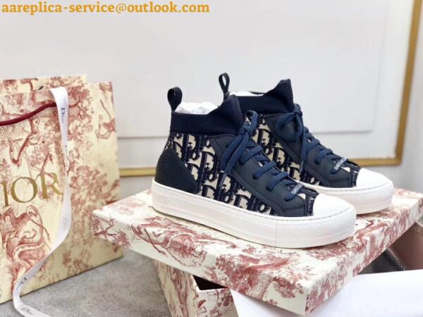 Replica Dior Walk'N'Dior Mid-top Sneakers In Bordeaux Oblique Canvas 6