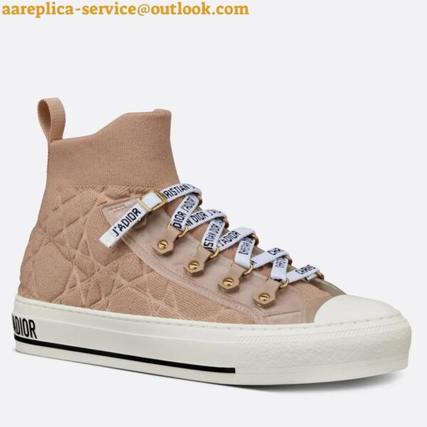 Replica Dior Walk'n'Dior Mid-top Sneakers In Nude Macrocannage Technical Mesh