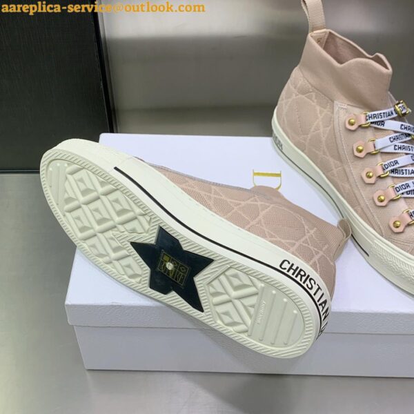 Replica Dior Walk'n'Dior Mid-top Sneakers In Nude Macrocannage Technical Mesh 4