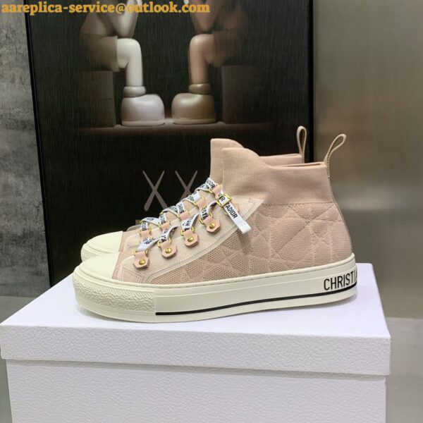 Replica Dior Walk'n'Dior Mid-top Sneakers In Nude Macrocannage Technical Mesh 6