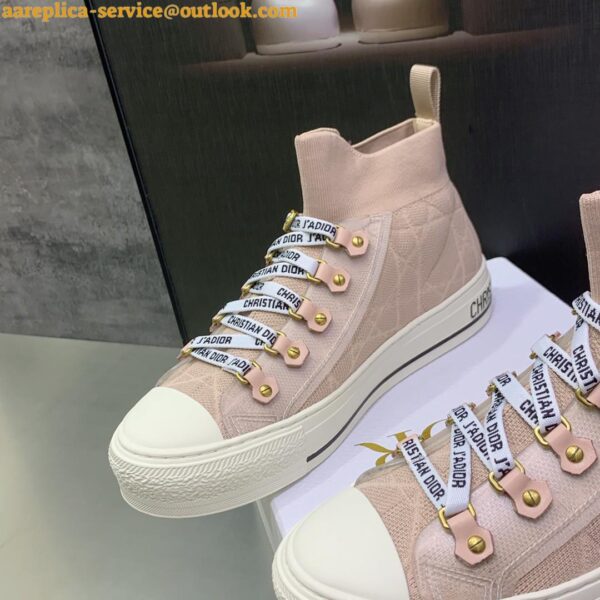 Replica Dior Walk'n'Dior Mid-top Sneakers In Nude Macrocannage Technical Mesh 9