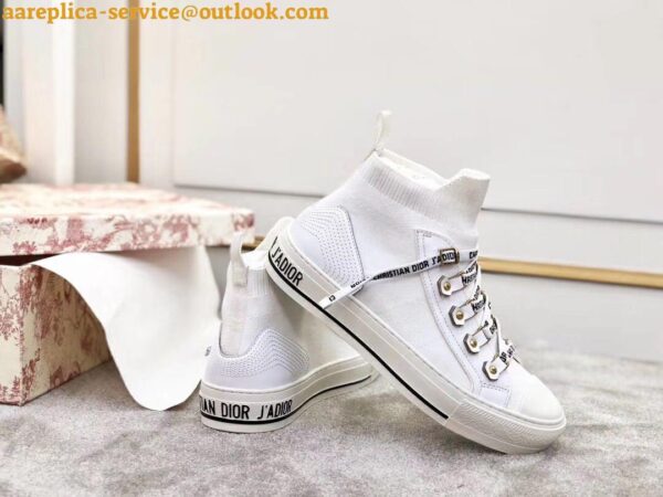 Replica Dior Walk'N'Dior Mid-top Sneakers In White Technical Knit 2