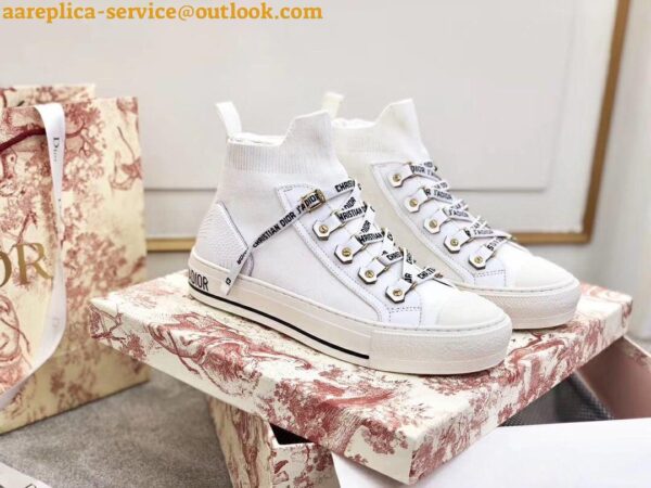 Replica Dior Walk'N'Dior Mid-top Sneakers In White Technical Knit 3