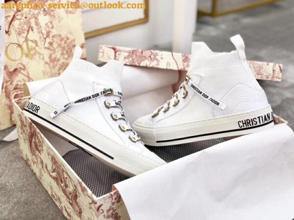 Replica Dior Walk'N'Dior Mid-top Sneakers In White Technical Knit 4