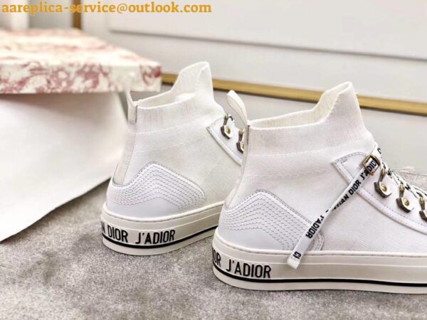 Replica Dior Walk'N'Dior Mid-top Sneakers In White Technical Knit 5