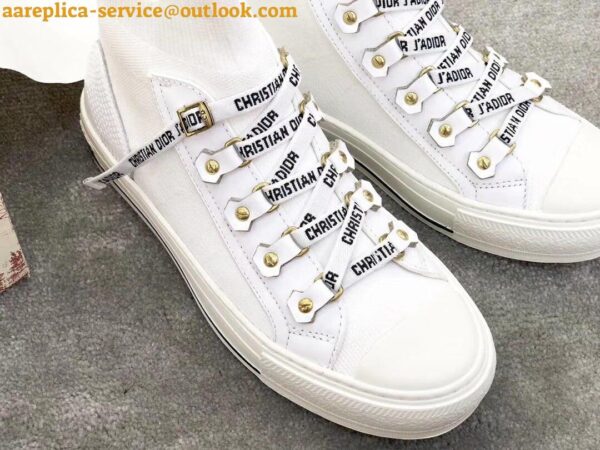 Replica Dior Walk'N'Dior Mid-top Sneakers In White Technical Knit 9