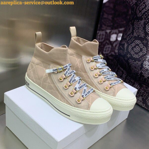 Replica Dior Walk'n'Dior Mid-top Sneakers In Nude Macrocannage Technical Mesh 19