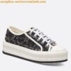 Replica Dior Walk'n'Dior Platform Sneakers in Black Fringed Cotton Canvas 2