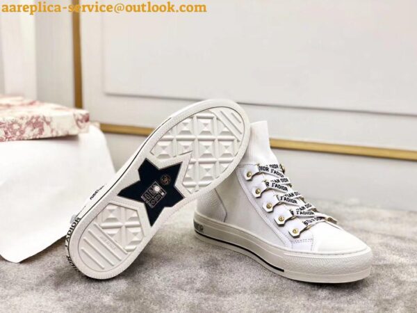 Replica Dior Walk'N'Dior Mid-top Sneakers In White Technical Knit 14