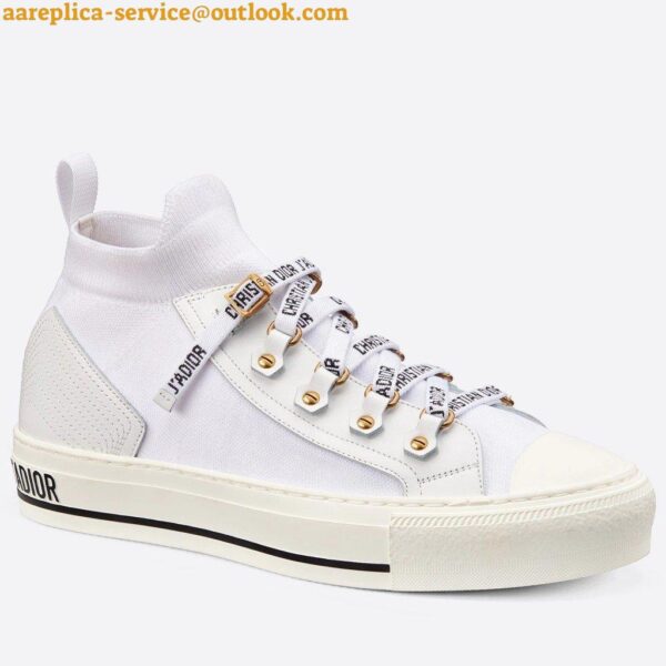 Replica Dior Walk'N'Dior Mid-top Sneakers In White Technical Knit 15