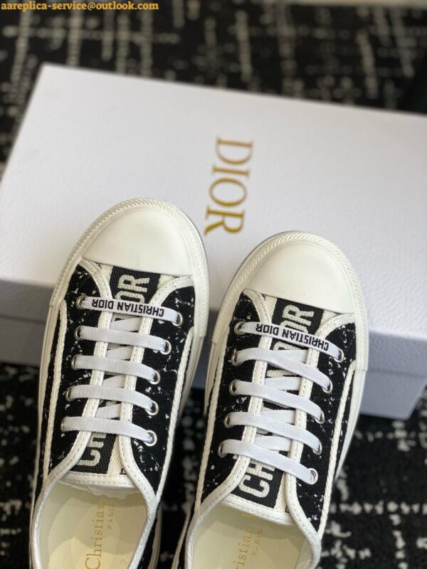 Replica Dior Walk'n'Dior Platform Sneakers in Black and White Cannage Tweed 5