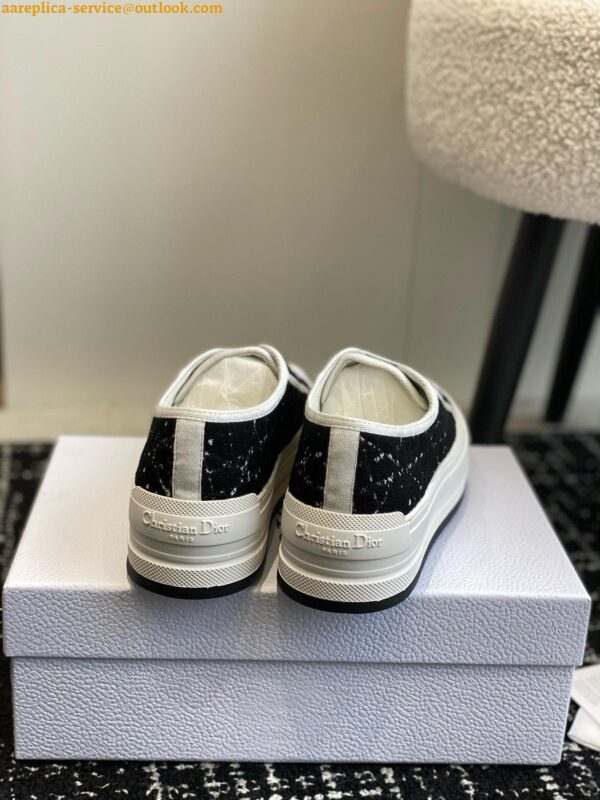 Replica Dior Walk'n'Dior Platform Sneakers in Black and White Cannage Tweed 8