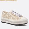 Replica Dior Walk'n'Dior Platform Sneakers In Gold-Tone Dior Oblique Cotton