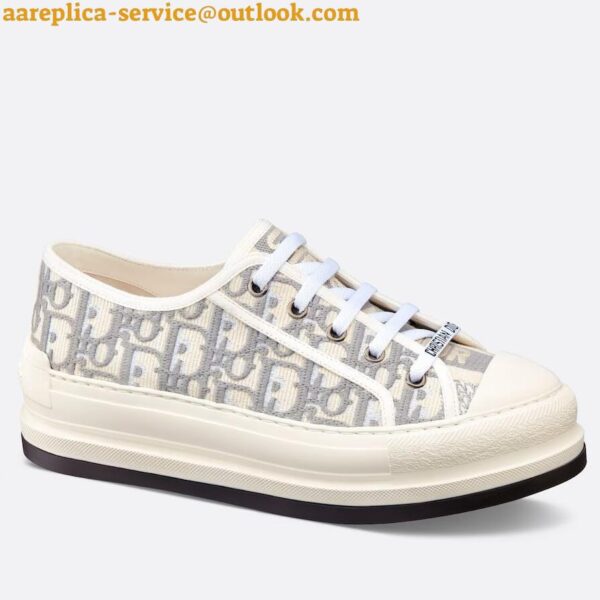 Replica Dior Walk'n'Dior Platform Sneakers in Grey Oblique Embroidered Cotton 8