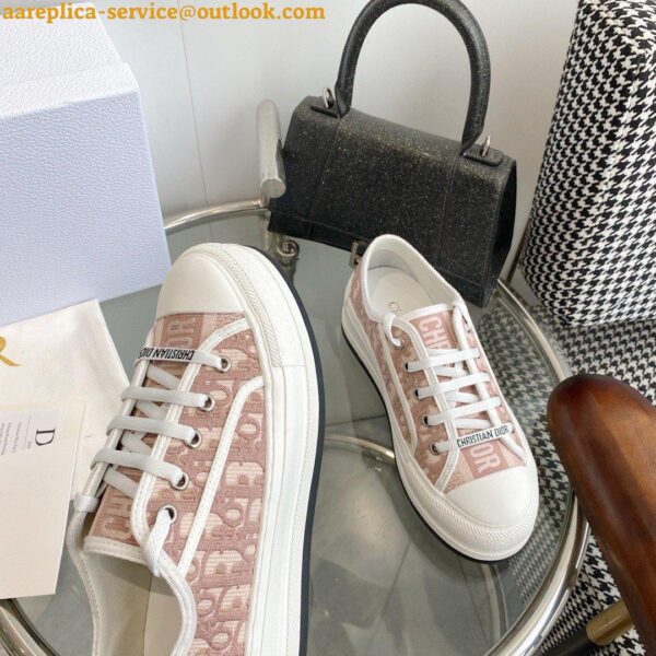 Replica Dior Walk'n'Dior Platform Sneakers in Pink Oblique Embroidered Cotton 8