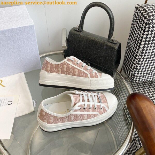 Replica Dior Walk'n'Dior Platform Sneakers in Pink Oblique Embroidered Cotton 9