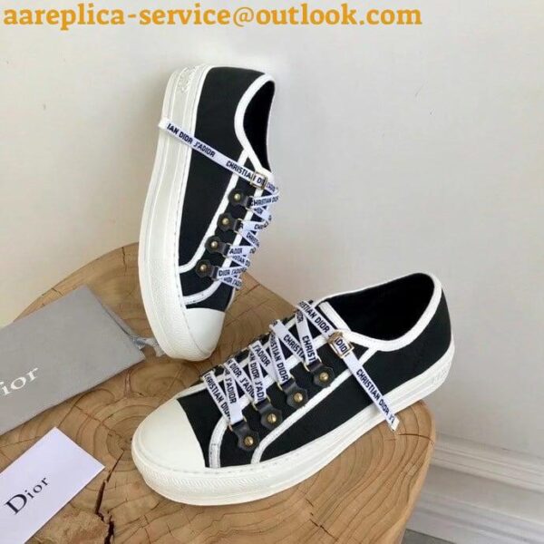 Replica Dior Walk'n'Dior Sneakers In Black Cotton Canvas 3