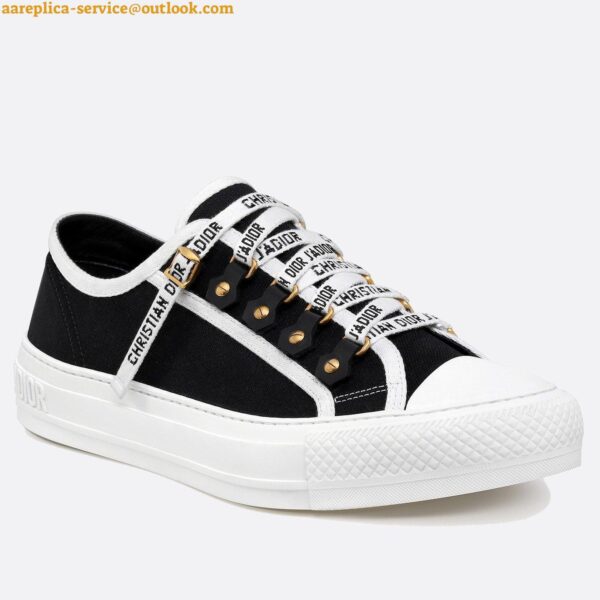 Replica Dior Walk'n'Dior Sneakers In Black Cotton Canvas 10