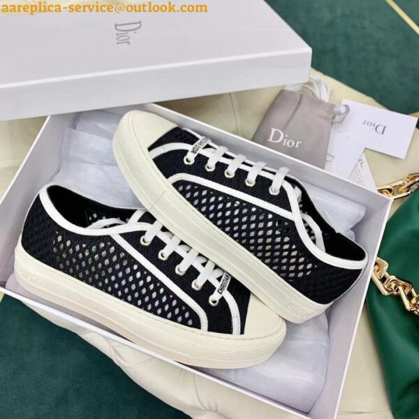 Replica Dior Walk'n'Dior Sneakers In Black Mesh Embroidery 3