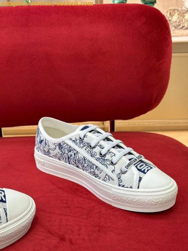 Replica Dior Walk'n'Dior Sneakers In Blue Jardin d'Hiver Embroidered Cotton 6