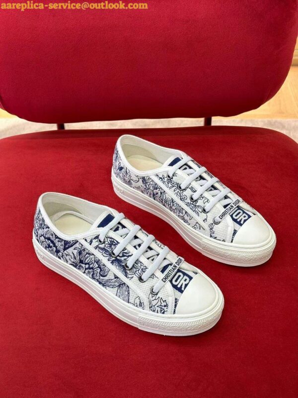 Replica Dior Walk'n'Dior Sneakers In Blue Jardin d'Hiver Embroidered Cotton 9