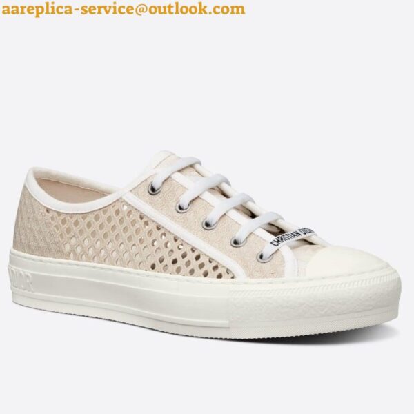 Replica Dior Walk'n'Dior Sneakers In Cream Mesh Embroidery