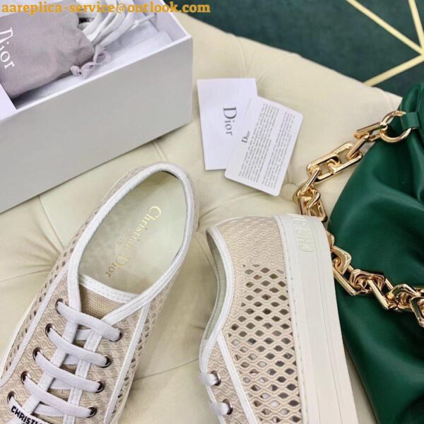 Replica Dior Walk'n'Dior Sneakers In Cream Mesh Embroidery 4