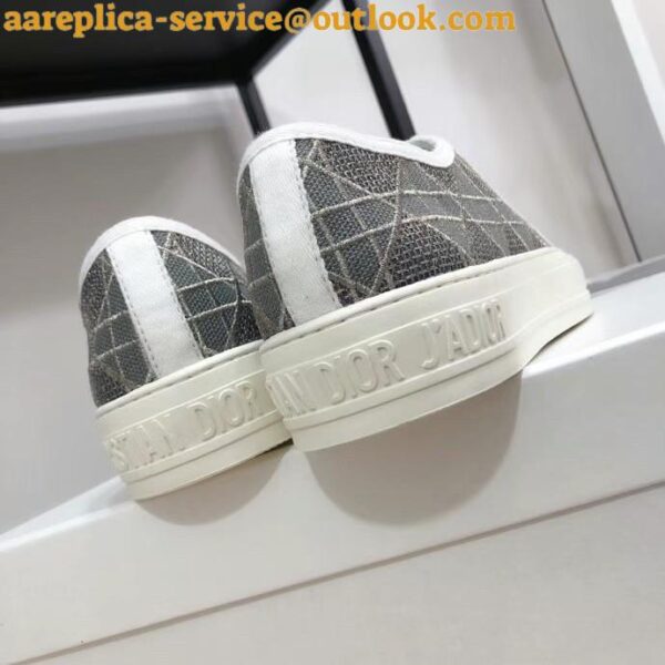 Replica Dior Walk'n'Dior Sneakers In Grey Cannage Cotton 5