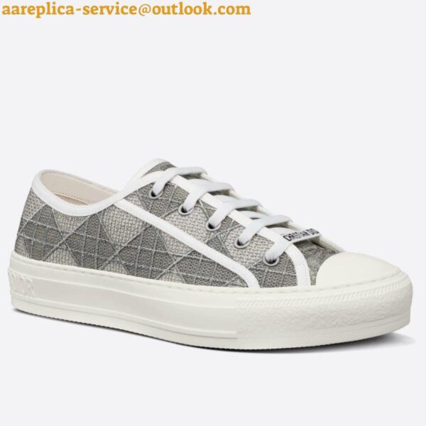 Replica Dior Walk'n'Dior Sneakers In Grey Cannage Cotton 6