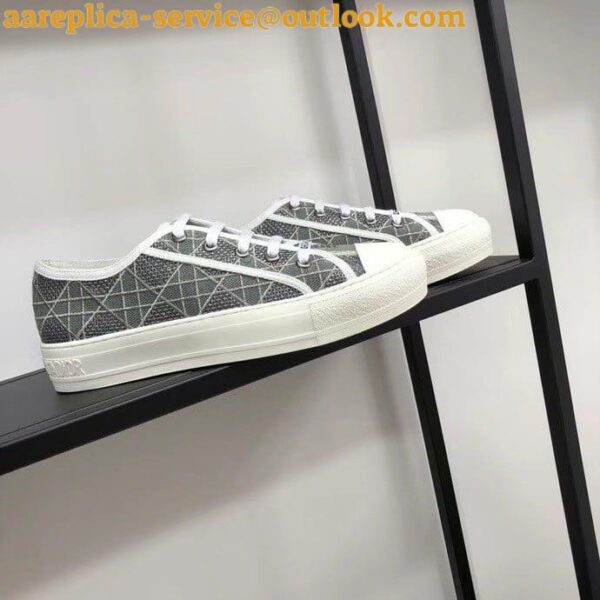 Replica Dior Walk'n'Dior Sneakers In Grey Cannage Cotton 7